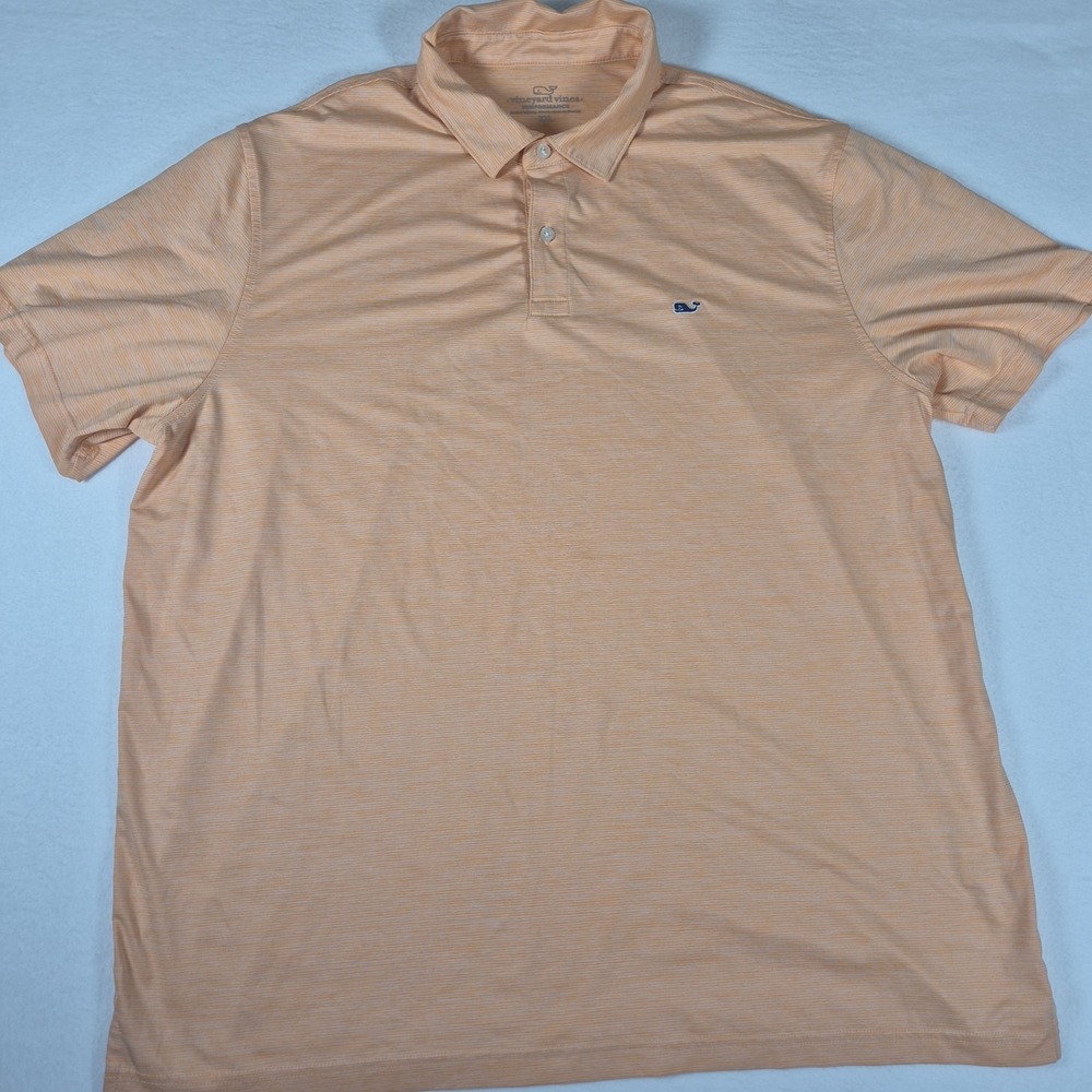 Vineyard Vines Performance Polo Mens Size XXL Peach/Orange Golf Embroidered Logo